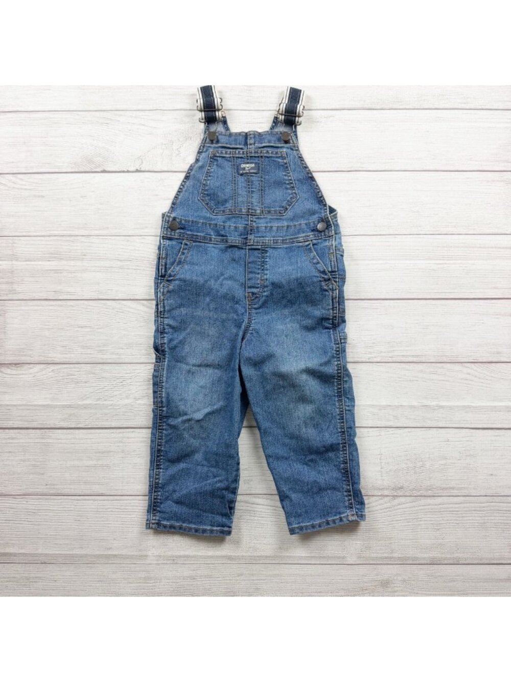 OshKosh BGosh Toddler Denim Overalls Carpenter Jeans Adjustable Straps 3T